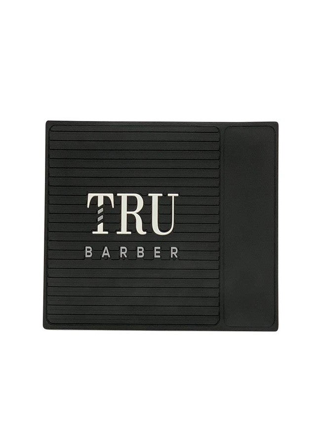 TRU BARBER ORGANIZER MAT 14”X 9” (BLACK/WHITE) Flexible PVC Station Mat, Salon and Barbershop work Station pads, Beauty salon tools hairstylist, Counter mat for clippers, Anti slip - Image 2