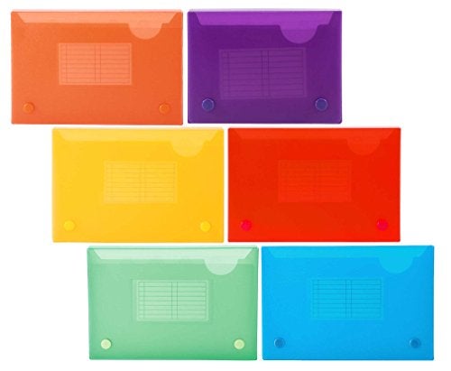 Filexec 5 x 8 Inch Index Case, Snap Button Closure, 5 Index Dividers, Assorted (Pack of 6) (50101-2091) - Image 1