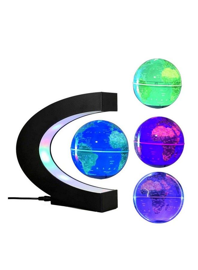 FUZADEL Multicolor Changing Levitating Globe Floating Globes Magnetic Levitation Floating Globe Of The World With Stand For Home/Office Desk Decoration Ornament (2023 World Globe) - Image 1