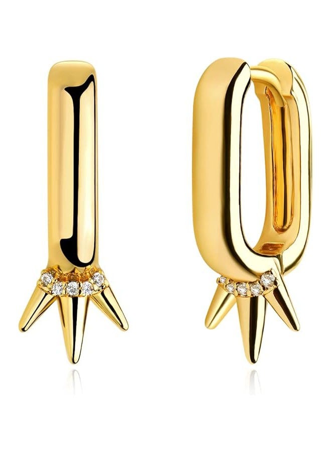 ميفيكو المرأة Huggie أقراط الذهب هوب النائم 14K الذهب شغل صغيرة بسيطة اليدوية هيبوالرجينيك مجوهرات يومية - Image 1