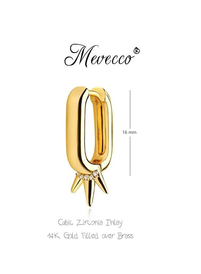 ميفيكو المرأة Huggie أقراط الذهب هوب النائم 14K الذهب شغل صغيرة بسيطة اليدوية هيبوالرجينيك مجوهرات يومية - Image 2