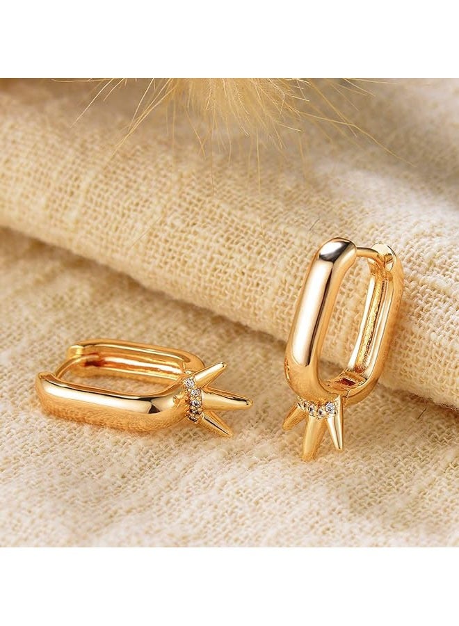 ميفيكو المرأة Huggie أقراط الذهب هوب النائم 14K الذهب شغل صغيرة بسيطة اليدوية هيبوالرجينيك مجوهرات يومية - Image 5