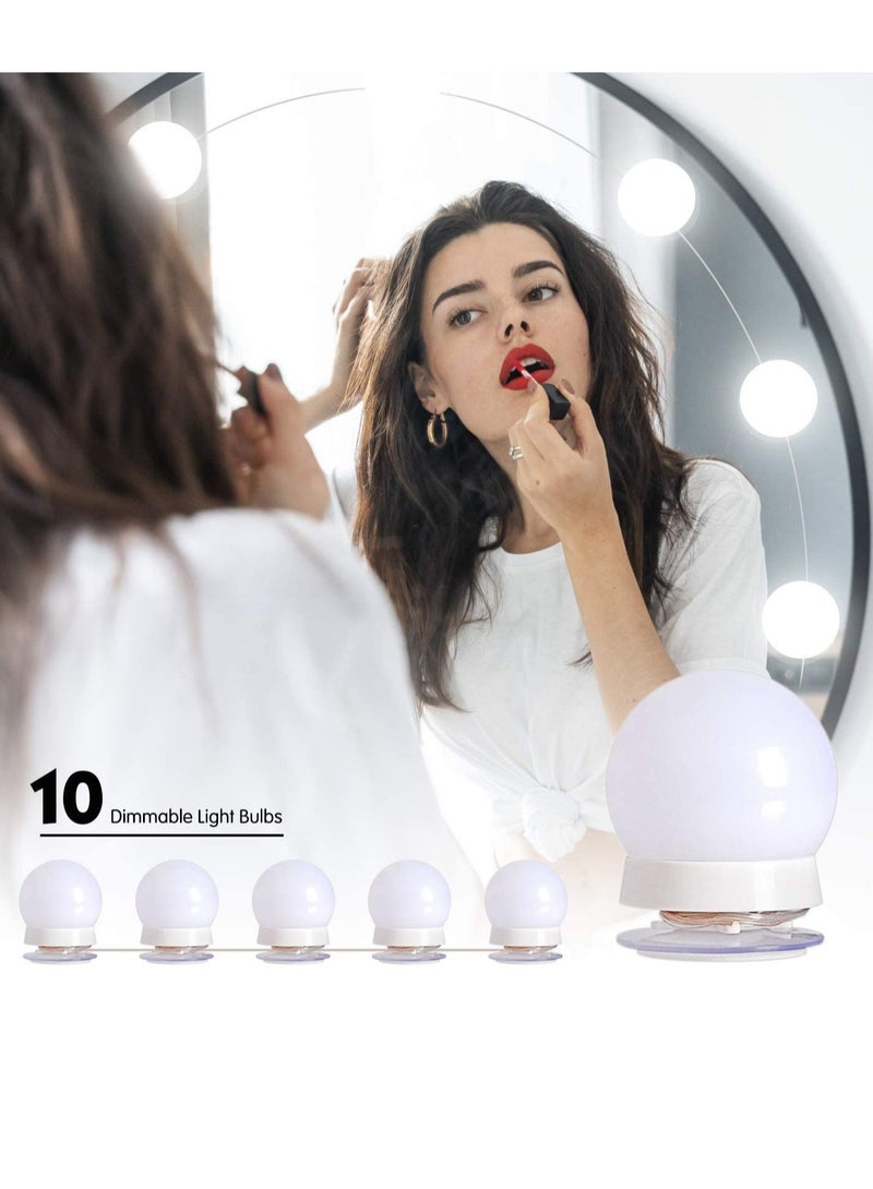 ELTRAZONE Hollywood Style LED Vanity Mirror Lights Kit with 10 Dimmable Light Bulbs For Makeup Dressing Table and Power Supply Plug in Lighting Fixture strip Vanity Mirror Light White - Image 4