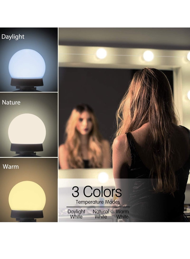 ELTRAZONE Hollywood Style LED Vanity Mirror Lights Kit with 10 Dimmable Light Bulbs For Makeup Dressing Table and Power Supply Plug in Lighting Fixture strip Vanity Mirror Light White - Image 2
