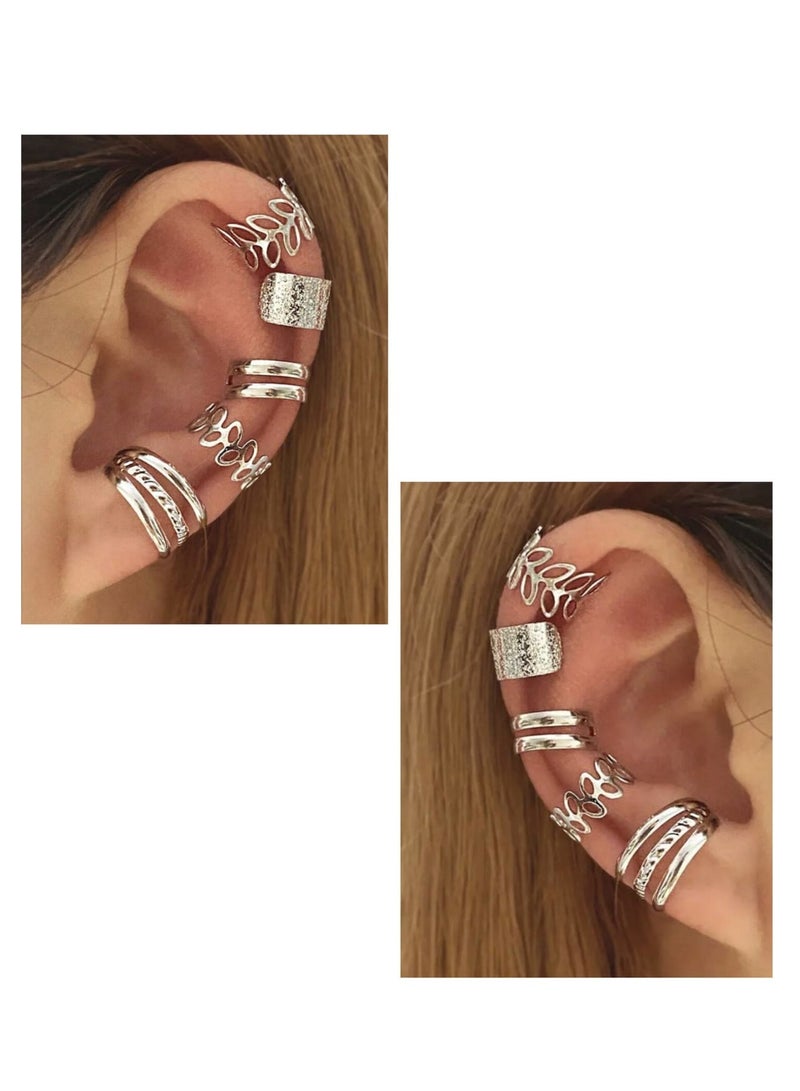 يوكا  اقراط اذن وهمية بدون ثقوب مجموعة من 5 قطع تصميميات مختلفة مشبك أذن اقراط - Image 1