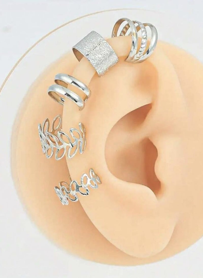 يوكا  اقراط اذن وهمية بدون ثقوب مجموعة من 5 قطع تصميميات مختلفة مشبك أذن اقراط - Image 2