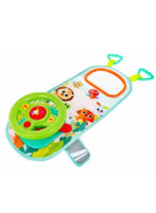 Hola Baby Car Steering Wheel Toy for 12+ Months | Musical Driving Play with Lights, Engine Sounds & Interactive Mirror | Portable Infant Travel Toy - Image 2
