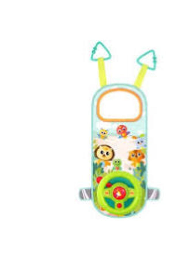 Hola Baby Car Steering Wheel Toy for 12+ Months | Musical Driving Play with Lights, Engine Sounds & Interactive Mirror | Portable Infant Travel Toy - Image 1