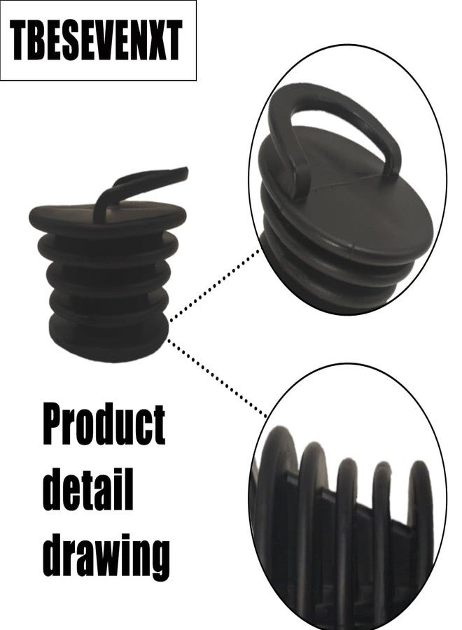 TBESEVENXT Kayak scupper Plugs for Kayak with Rubber Handle Universal Kayak Plugs Replacement for Canoe Boat Scupper Stopper Plugs Bung Black (4PCS) - Image 3