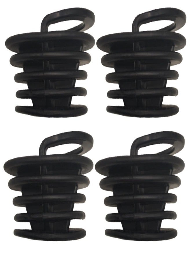 TBESEVENXT Kayak scupper Plugs for Kayak with Rubber Handle Universal Kayak Plugs Replacement for Canoe Boat Scupper Stopper Plugs Bung Black (4PCS) - Image 1
