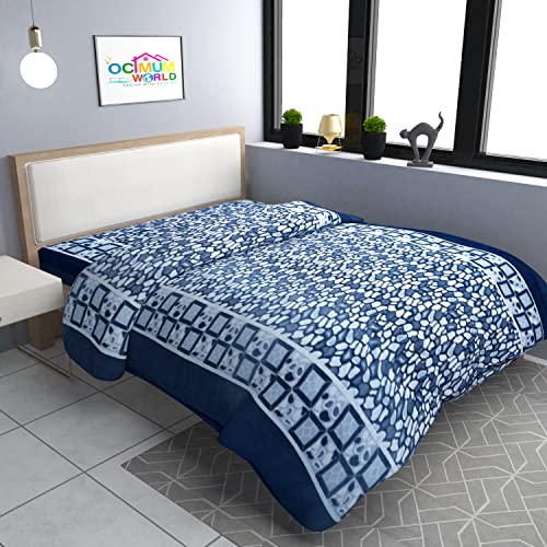 Morado Double Bed Woolen Fabric Geometric Quilt Cover/Duvet Cover/Rajai Cover/Blanket Cover for Winters (90X100 Inches, Grey), 200 Tc, 1 Count, Zip - Image 1