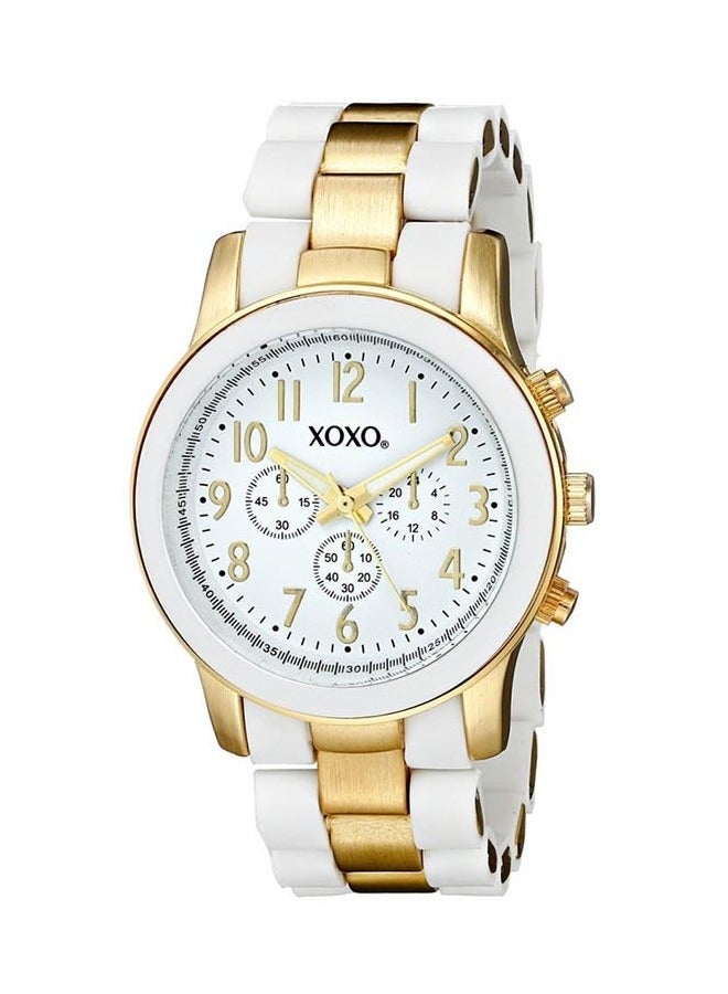 XOXO Women's Metal Band Analog Wrist Watch XO5642 - 38 mm - White/Gold
