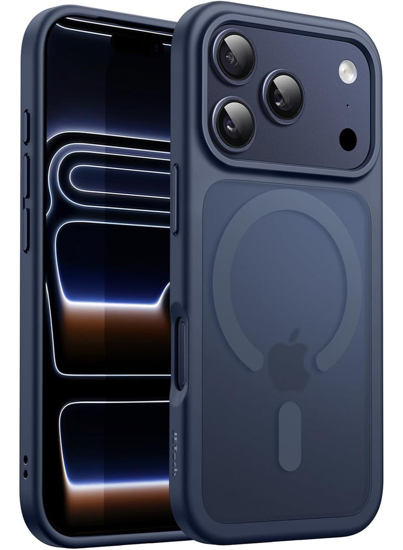 ACLIX Matte Magnetic Case for iPhone 17 Pro, Compatible with MagSafe, Plating Luxury Cover, Matte Soft TPU Shockproof Protective Phone Case, (Deep Blue) - Image 1