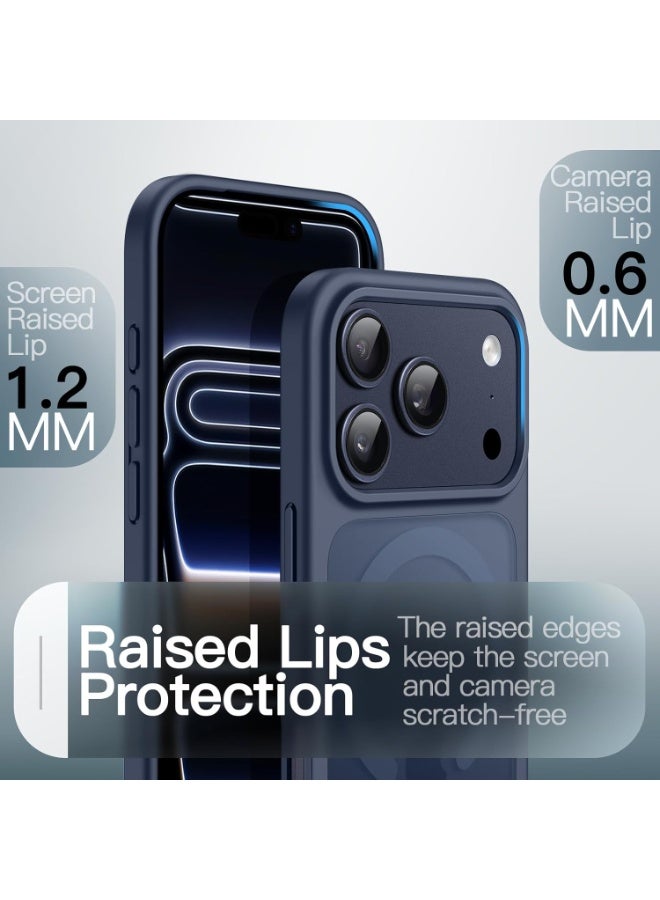 ACLIX Matte Magnetic Case for iPhone 17 Pro, Compatible with MagSafe, Plating Luxury Cover, Matte Soft TPU Shockproof Protective Phone Case, (Deep Blue) - Image 2