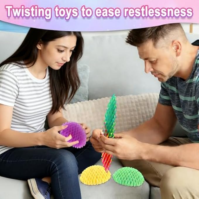 oyeftp Fidget Worm Toy,Worm Big Fidget Toys Adults and Kids, Funny Stretchy Sensory Stress Toys, Fidget Sensory Squeeze Toys, Relieves Stress and Anxiety Finger Toys for Kids with Autism ADHD-Rainbow - Image 5