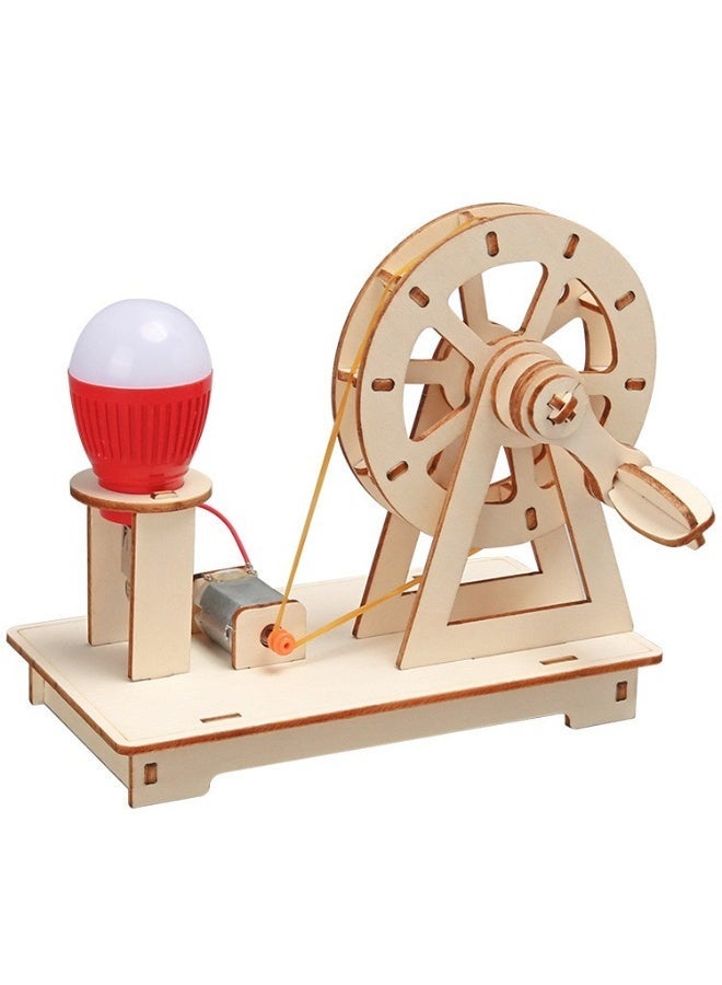 Wooden Solar Helicopter & Hand Crank Generator DIY Kit – STEM Energy Conversion & Aviation Physics Toy Set - Image 3