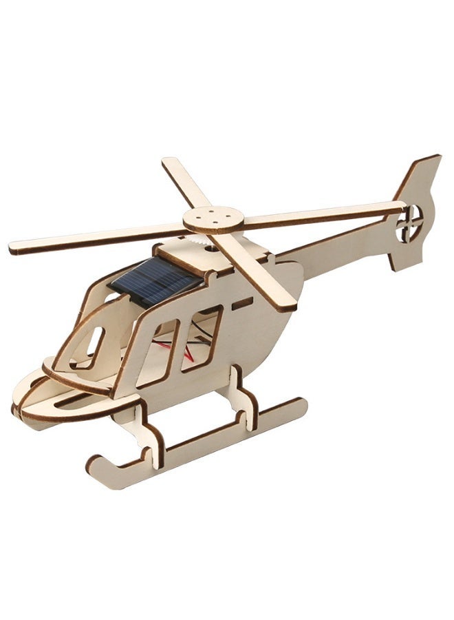 Wooden Solar Helicopter & Hand Crank Generator DIY Kit – STEM Energy Conversion & Aviation Physics Toy Set - Image 2