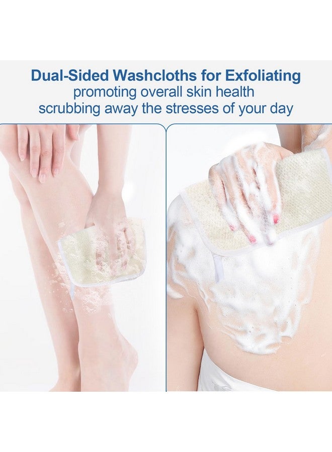GigaGround Exfoliating Washcloth (3 Pack), Shower Cloth for Body and Face Exfoliator Scrubber, Two Sides Exfoliate Shower Rag Wash Cloths Nylon Cotton Loofah Sponge Scrub Towel estropajos para el cuerpo - Image 2