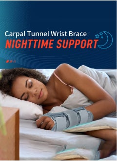 FEATOL Wrist Brace Carpal Tunnel for Women Men, Adjustable Night Sleep Support Brace with Splints Right Hand, Small/Medium  - Image 2