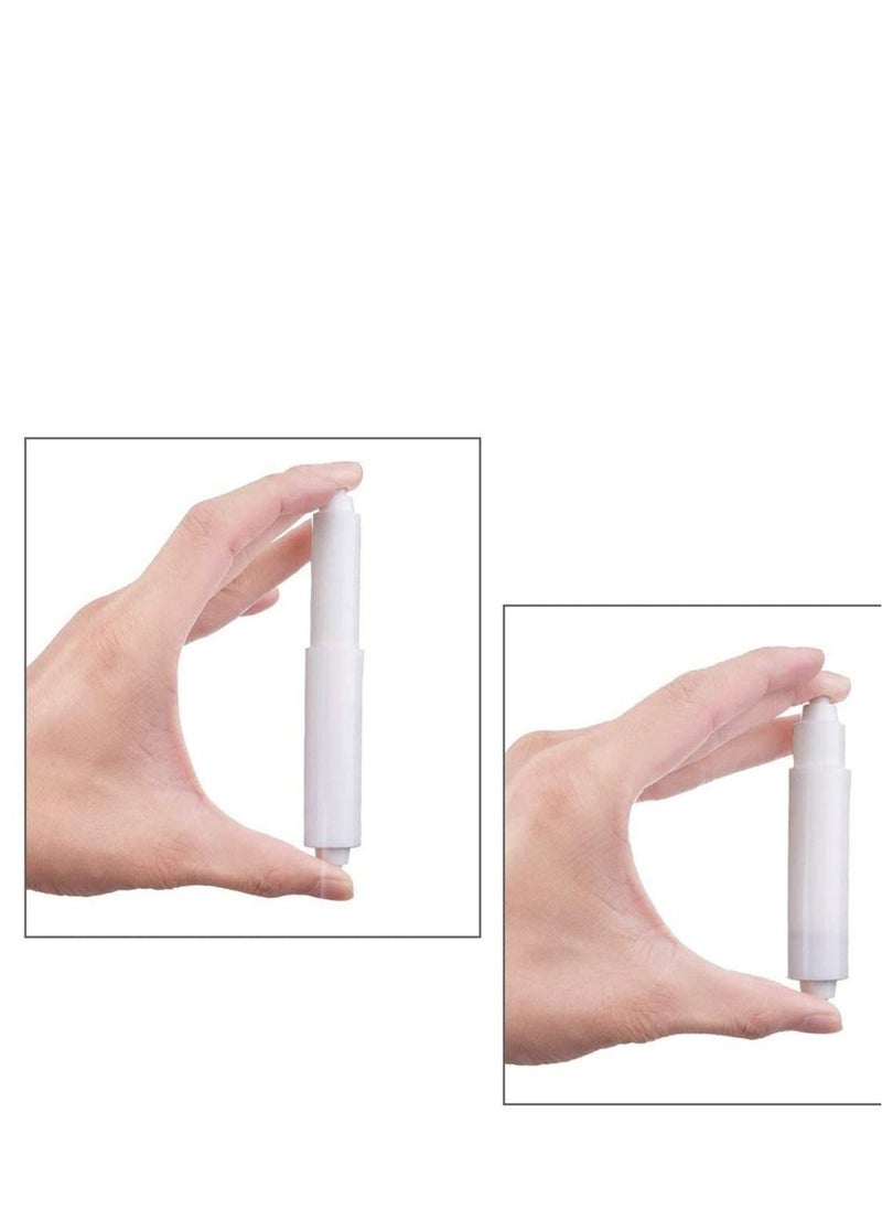 SYOSI - Toilet Paper Holder 2 Pack White Replacement Plastic Spring Loaded Roller, Tissue Roll Insert in Bathroom Roller Spring, Keeps Securely - Image 1