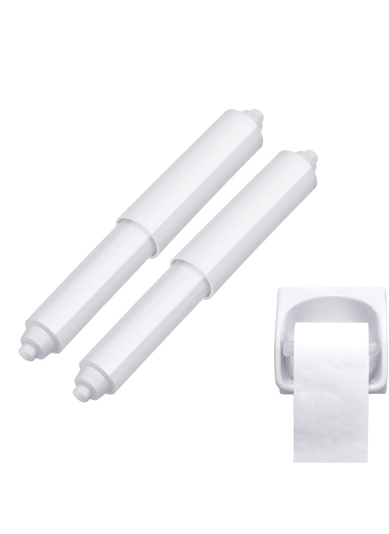 SYOSI - Toilet Paper Holder 2 Pack White Replacement Plastic Spring Loaded Roller, Tissue Roll Insert in Bathroom Roller Spring, Keeps Securely - Image 1