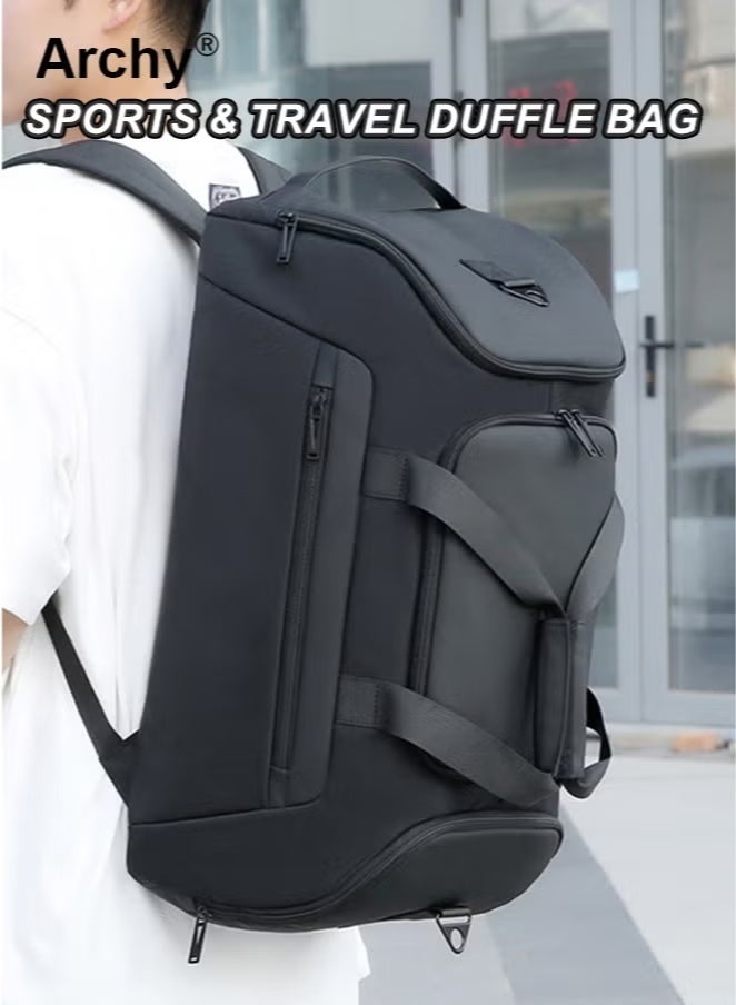 Archy 3-in-1 Large Capacity Sports & Travel Duffle Bag - Waterproof Gym Backpack with Shoe Compartment & Wet Pocket Gym Bags For Men & Women Sports Duffel Bags Travel Backpack Weekender Bag Overnight Bag