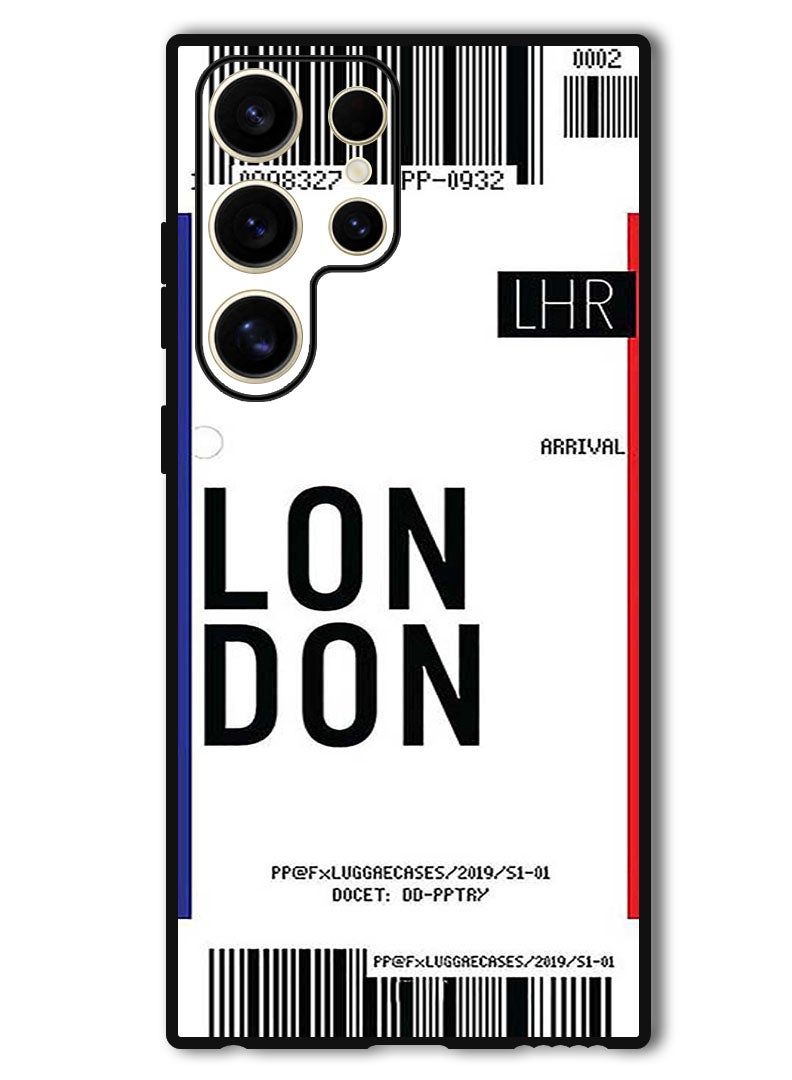 Theodor Protective Case Anti Scratch Shock Proof Bumper Cover For Samsung Galaxy S24 Ultra London boarding pass - Image 1