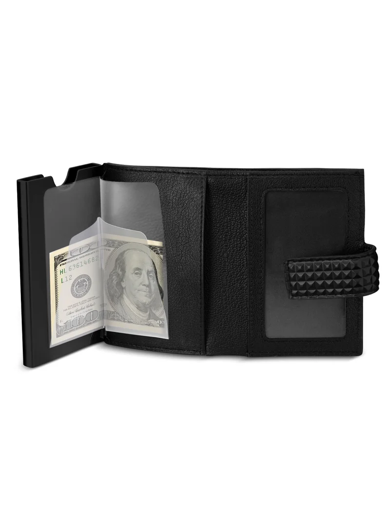 بوليس Pyramid Vegan Leather & Alloy Men's Automatic Card Case, Rfid Safe for Men