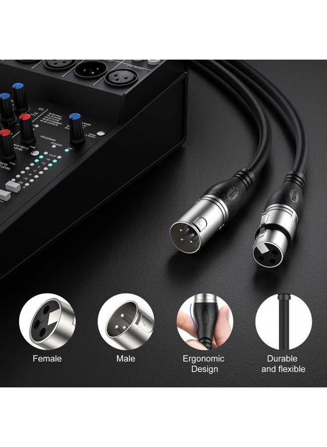 EBXYA كابلات ميكروفون XLR بطول 100 قدم من EBXYA - كابل ميكروفون متوازن ممتاز مع 3 دبابيس XLR ذكر إلى أنثى 100 قدم، أسود - Image 1