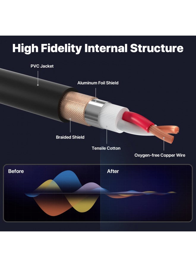 EBXYA كابلات ميكروفون XLR بطول 100 قدم من EBXYA - كابل ميكروفون متوازن ممتاز مع 3 دبابيس XLR ذكر إلى أنثى 100 قدم، أسود - Image 3
