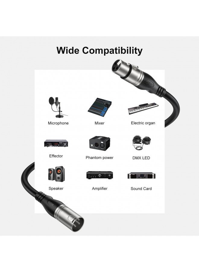 EBXYA كابلات ميكروفون XLR بطول 100 قدم من EBXYA - كابل ميكروفون متوازن ممتاز مع 3 دبابيس XLR ذكر إلى أنثى 100 قدم، أسود - Image 4