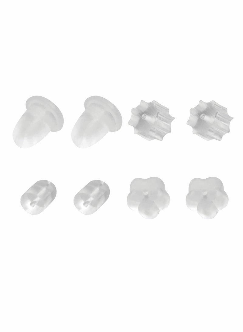 Barakah Silicone Clear Earring Backs, Soft Safety Rubber Earring Backs Stoppers 4 Styles, Each Style Sold by 200 Pcs - Image 1