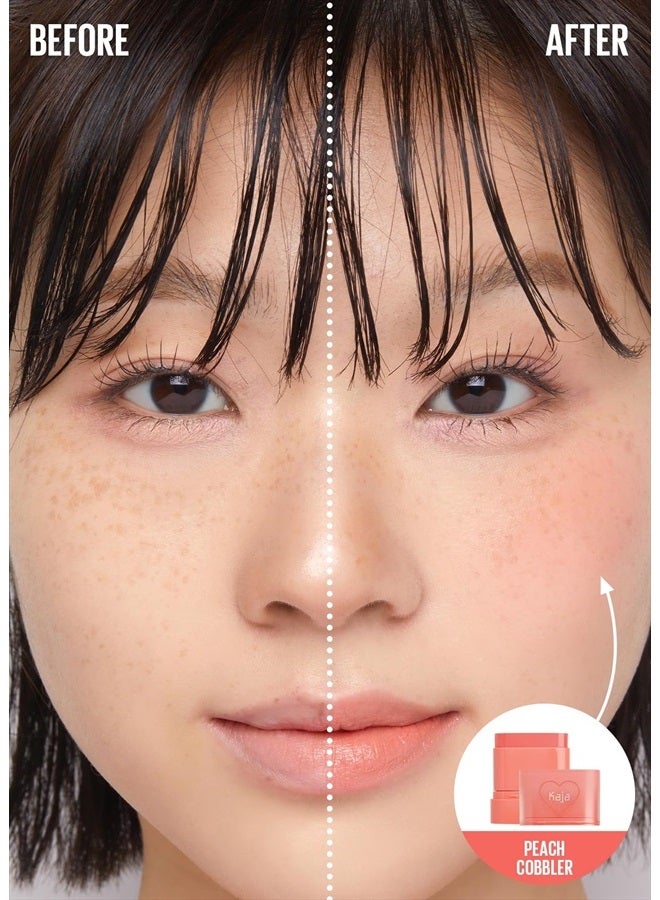 KAJA Dewy Bar - Creamy Multi-Stick Blusher & Lip Balm, Korean Cream Blush Stick for Cheeks and Lips, 45% Moisturizing Oil, Apple Extract, Vitamin-Hyaluronic Acid Infused, 03 Peach Cobbler,10g - Image 3