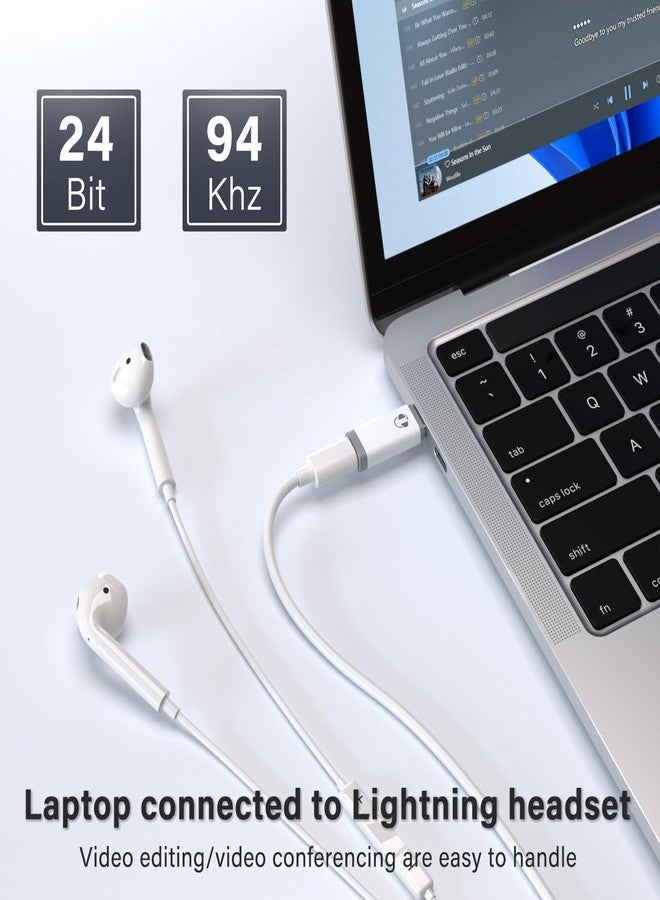 LecLooc Lightning to USB C Audio Adapter USB Type C Male to Lightning HiFi Audio Female Headphones Mini Converter Fit with iPhone 16 15, iPad Pro/Air, MacBook, Galaxy S24 S23, Pixel 9 8 (Not for Charge&Data) - Image 5