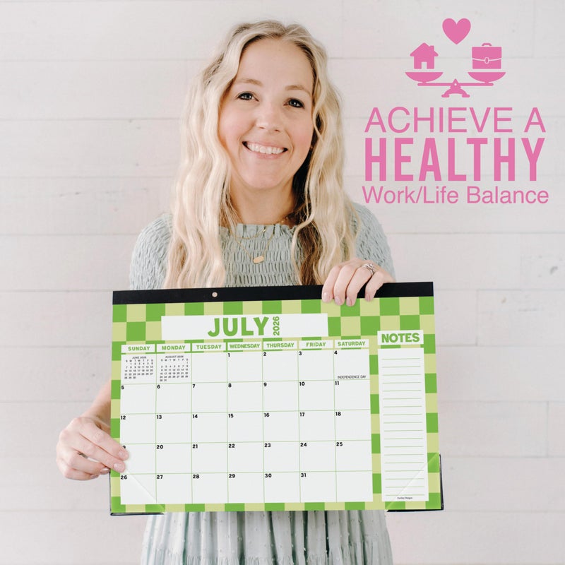 Hadley Designs Large Desk Calendar 2026-2027 - Desktop Calendar 2026, 18 -Month Desk Calendars for Home, Office & Classroom, Cute Checker Classroom Decor Teacher Must Haves, January 2026 to June 2027 - Image 5