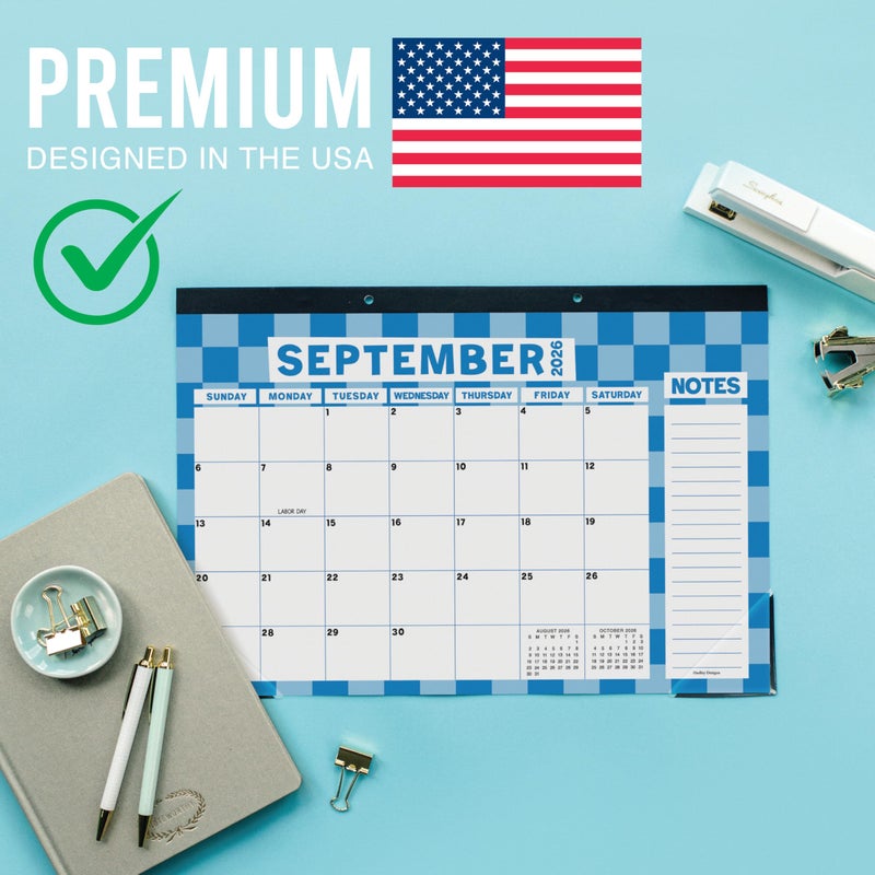 Hadley Designs Large Desk Calendar 2026-2027 - Desktop Calendar 2026, 18 -Month Desk Calendars for Home, Office & Classroom, Cute Checker Classroom Decor Teacher Must Haves, January 2026 to June 2027 - Image 4
