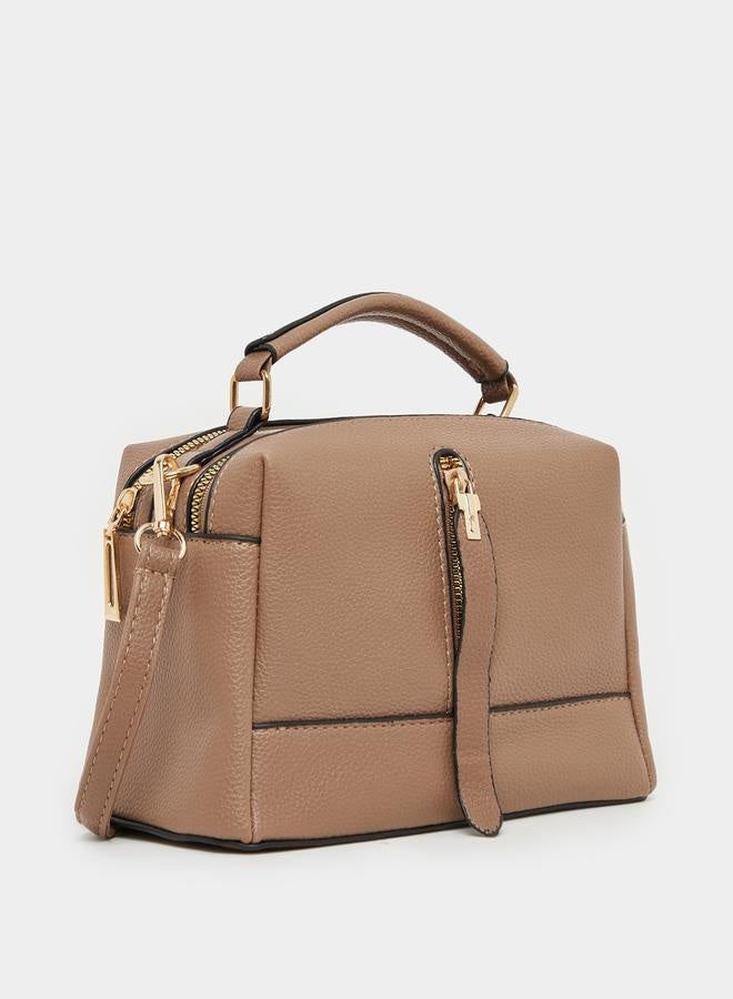 Styli Textured Zip Front Detail Handbag - Image 1