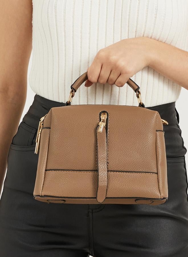 Styli Textured Zip Front Detail Handbag - Image 3