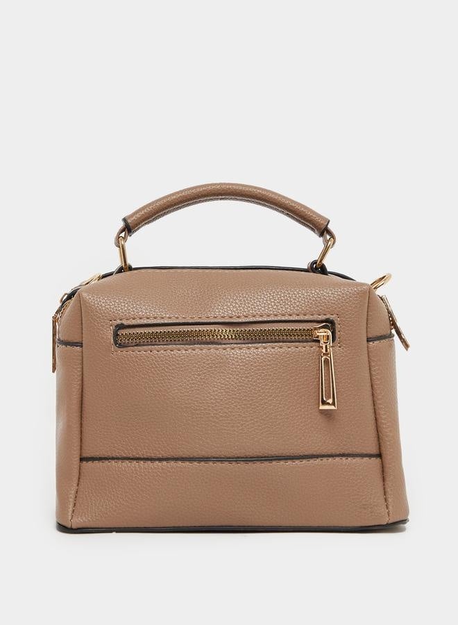 Styli Textured Zip Front Detail Handbag - Image 4