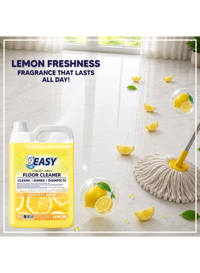 9EASY Antibacterial Floor Cleaner Lemon 5L - Image 4