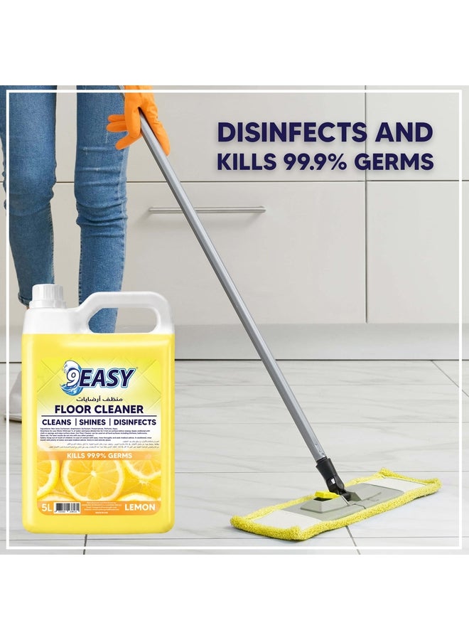 9EASY Antibacterial Floor Cleaner Lemon 5L - Image 2