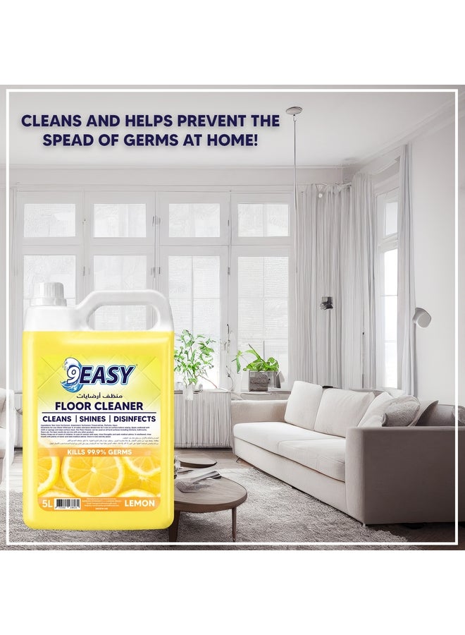 9EASY Antibacterial Floor Cleaner Lemon 5L - Image 3