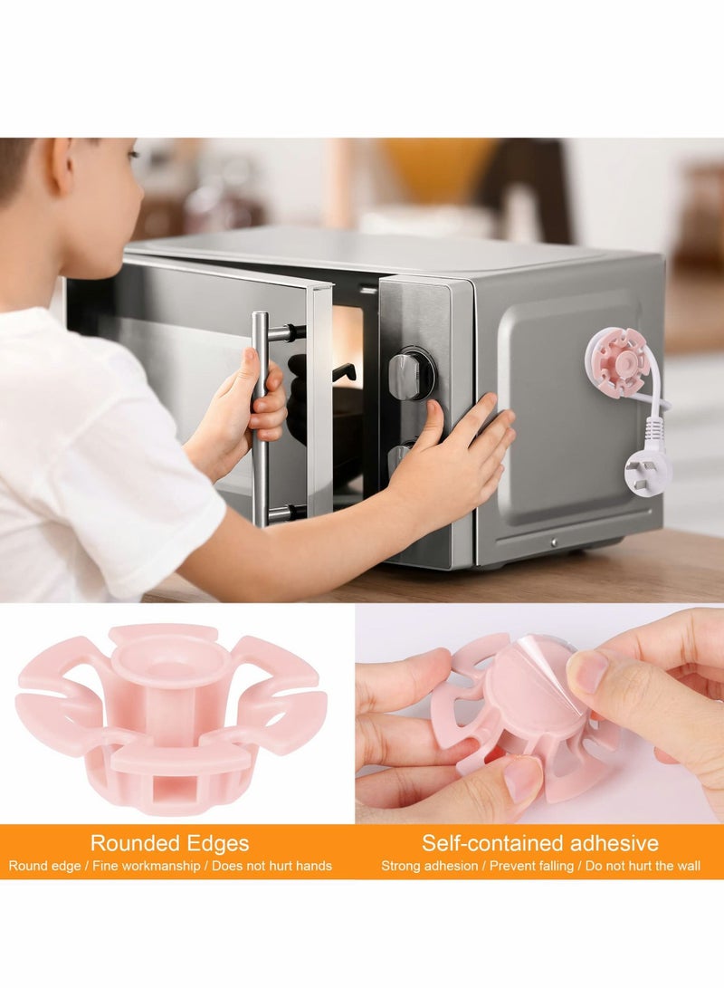 نيبمينينت Small Appliance Power Cord Winder, 6 Piece Set of Kitchen Appliances Free Punch Wire Organizer for Bathroom Living Room (White+Pink) - Image 2