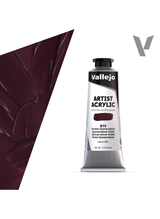 فاليجو ألوان أكريليك فنية - بنفسجي كويناكردون، أكريليك احترافي عالي الصبغة، 60 مل