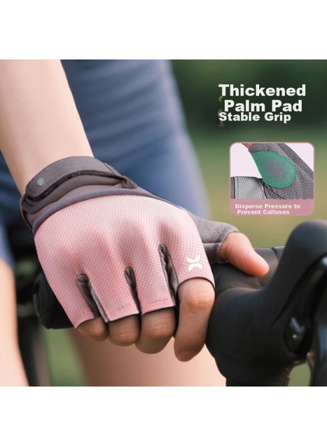 Ousen Cycling Gloves, Summer Sports Fitness Outdoor Hiking, Men And Women Road Mountain Bike Breathable Non-slip Fingerless Gloves - Image 4