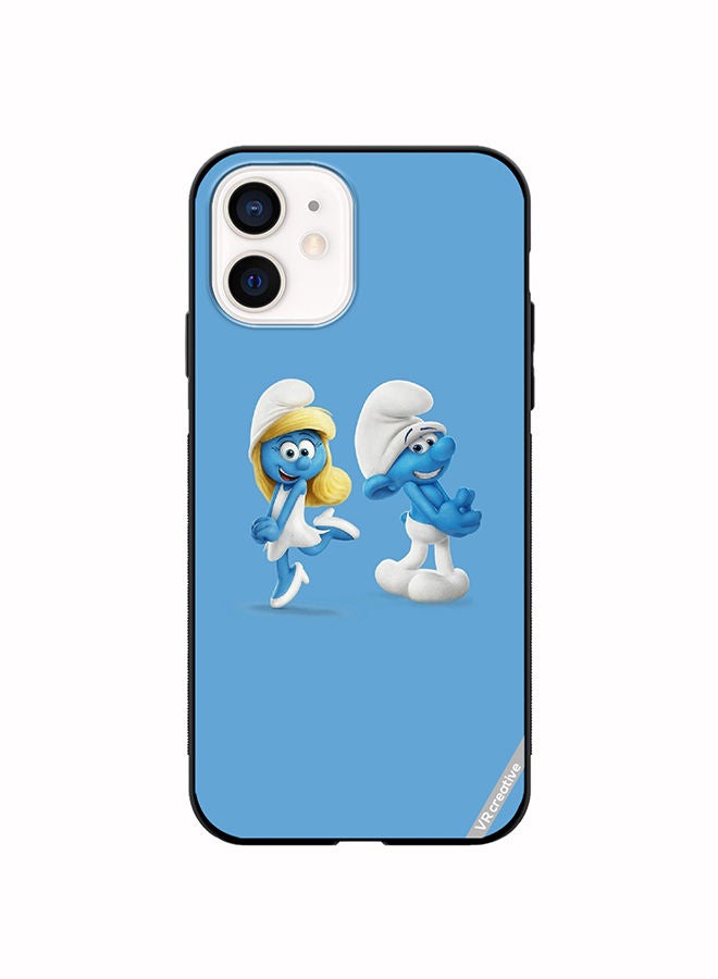 VR CREATIVE Protective Case Cover For Apple iPhone 12 The Smurfs Design Multicolour - Image 1