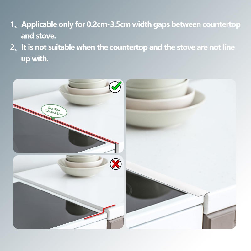 ddLUCK Silicone Stove Gap Covers (2Pcs) 25 Inch Gap Filler Oven Counter Side Gap Guard Heat Resistant & Easy Clean Semi-Clear - Image 4