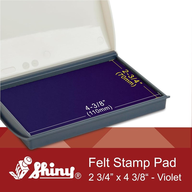 Shiny Purple Ink Stamp Pad, 2-3/4" by 4-3/8" Surface Area, Felt Stamp Pad with Purple Water-Based Stamp Ink - Image 2