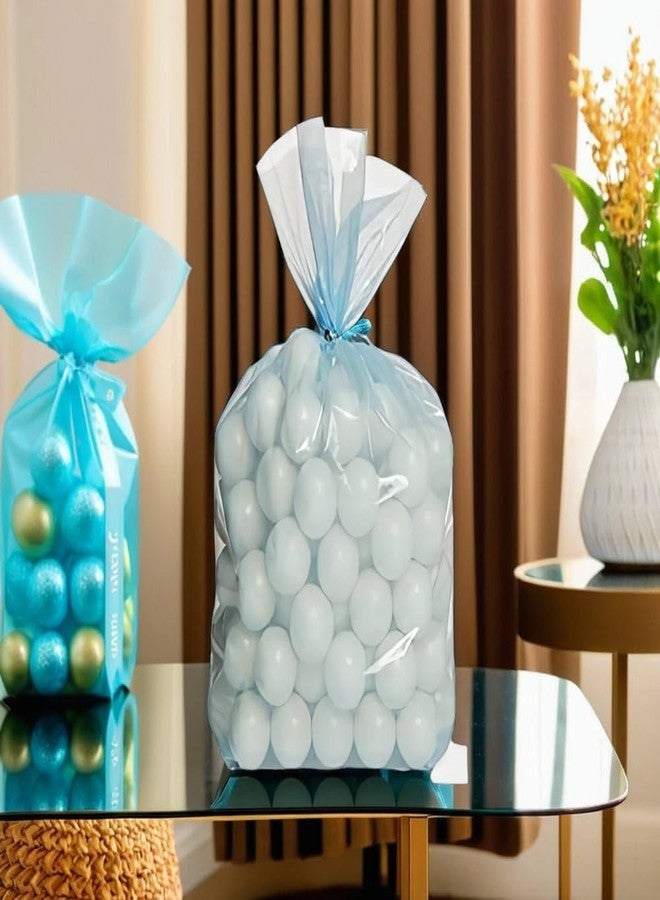 Unique Party Baby Blue Cellophane Party Favor Plastic Bags - 11.5" x 5" (30 Ct | Perfect for Gifts, Candy, Treats - Image 3