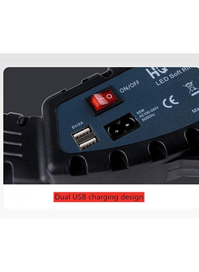 Padom HQ18N 18 بوصة 45 سم LED Ring Vlogging Photography Video Lights Kits مع جهاز التحكم عن بعد ومشبك الهاتف وحامل ثلاثي القوائم 2.1 متر، قابس الاتحاد الأوروبي - Image 3